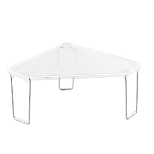 Mdesign Plastic/Steel Corner Stackable Rack, Storage Organizer Shelf For Bathroom, Vanity, Countertop, Sink, Cabinet, Holds Makeup, Shower Accessories, Ligne Collection - 2 Pack - Clear #TOP5