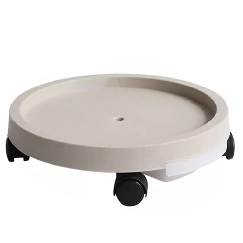 Support à plantes à roulettes gris 34,3 cm avec réservoir d'eau