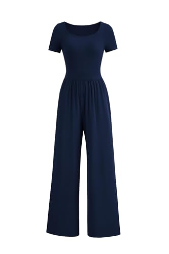 Mono elegante de verano para mujer tipo jumpsuit corte holgado con bolsillos
