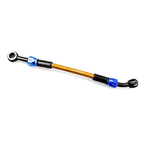 Latiguillo de freno de moto AN3 en acero inoxidable con banjos de 10mm y curva de 0 a 28 grados