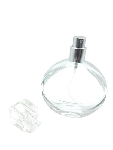 Zénitude Glassworks Silver 50Ml Empty Glass Perfume Spray Bottles Round Clear