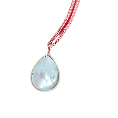Perle d'eau douce naturelle collier argent 925, pendentif poire 20x12mm bijoux spirituels