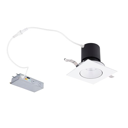Patriot 3in LED Square Adjustable Recessed Light 5-CCT Selectable 12W 1,000 Lumens 120V-277V Universal in White by WAC Lighting - Used condition - US$17.12