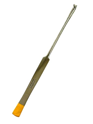 20cm (8in) Spay Snook Hook with Gold Tip Flat Handle and Smooth Finish, Veterinary Spay Hook - Premium German Stainless Steel (1 Piece)