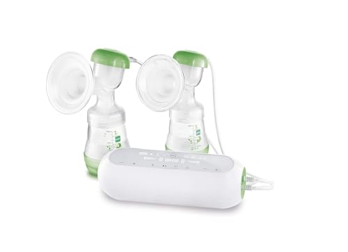 MAM 2in1 Doppelmilchpumpe, flexible Nutzung als Handmilchpumpe oder elektrische Milchpumpe und für beidseitiges Abpumpen, Pumpe für Muttermilch mit leichter Handhabung, grün