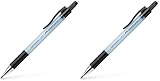 Con goma de borrar integrada Faber-Castell 137754 - Portaminas Grip Matic - Sky Blue - 0,7mm (Paquete de 2)