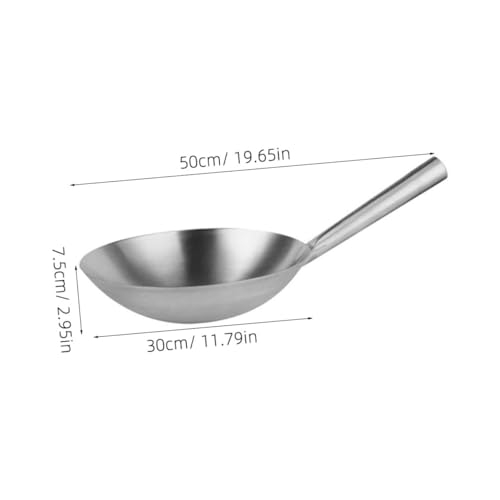 Wok de acero inoxidable Hemobllo con mango soldado y fondo redondo miniatura 2