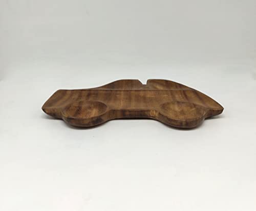 Image of Wooden Platters| Rosewood Serving Platter with Smooth Surface| Handcrafted Decorative Trays for Serving Snacks Fruits Desserts| Car Shape Appetizer Plate