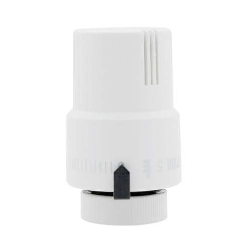 VANCOCO Thermostatkopf Heizkörperventil M30×1,5 mm, Vollweiß, Flüssig-Fühler, Frostschutzstellung