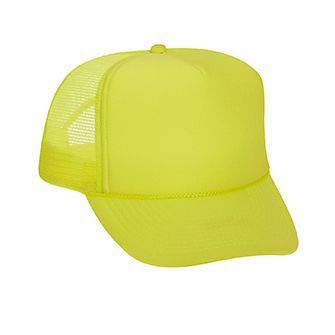 Image of OTTO Neon Polyester Foam Front 5 Panel High Crown Mesh Back Trucker Hat