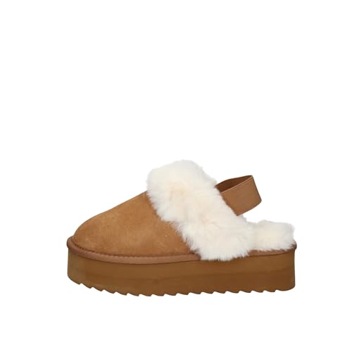 Colors of California HC.YWPLA07 Tanganica mamutini para mujer de nobuk con forro polar cuña baja, Tanganica, 41 EU