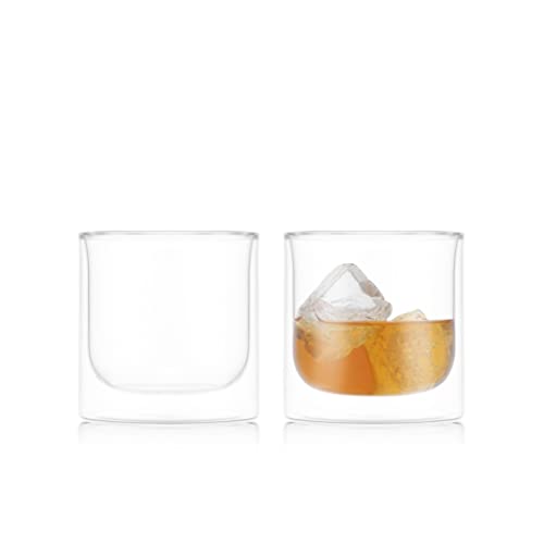 Bodum SKÅL Double Wall Tumbler Whiskey, Champagne, Whiskey Glasses, 9.5oz - 2pc