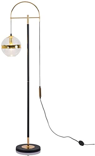 Lampadaire doré moderne en métal et verre pour sublimer le salon