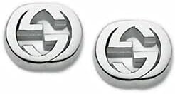 Women 14K Gold Finish 925 Sterling Silver Interlocking G Stud Earrings