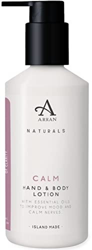 Arran Sense of Scotland Naturals Calm Lavender and Chamomile Hand and Body Lotion (300ml) Fast Absorbing Non Greasy Vegan and Cruelty Free Hydration