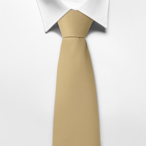 Image of Men's Classic Satin 3.15 inch Soild Color Necktie Wedding Business Tie & Gift Box