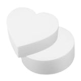 KOCKSHION 2個 寸フォームケーキダミー 高さ ハート型とラウンド型の発泡スチ製ケーキ模型 装飾練習用 軽量で持ち運び簡単 誕生日やパーティ