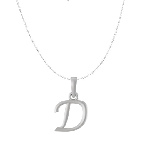 Pendentif en argent sterling 92,5% avec chaîne Figaro mailles fines de taille Small