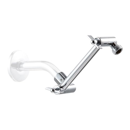 OFFO 6 inch Shower Head Extension Arm, Adjustable Height & Angle Shower Arm Extender with Locking...