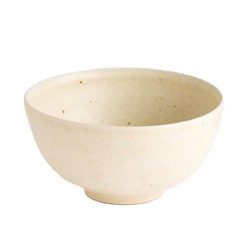 信楽焼・明山(meizan) TEIBAN WARE ごはん茶碗 直径約12cm 電子レンジ食洗機対応 (生成り)