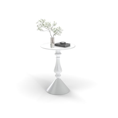 HeshiJ ローテーブル ミニテーブル スチール粉体塗装 一人暮らし コンパクト 円形 センターテーブル ネストテーブル リビングテーブル サイドテーブル 置き台 おしゃれ 省スペース (直径40*高さ55㎝ 白)