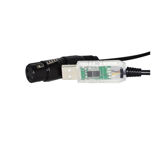 AAYTHNVAS Cable USB RS485 a XLR 3P hembra DMX512 accesorio de cable QLC Q controlador de luz + controlador LIG/HT&NING de etapa Freestyler (1 m, color H)