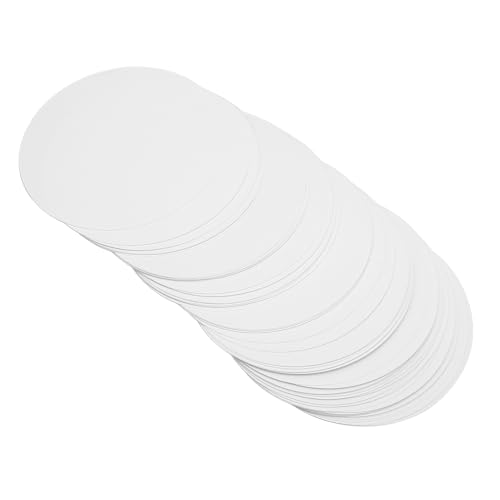 Wifehelper 100Pcs White Plant Fiber Badge Making Paper, Thick Cardstock Round Paper with Blank Design for Pin Buttons Badges