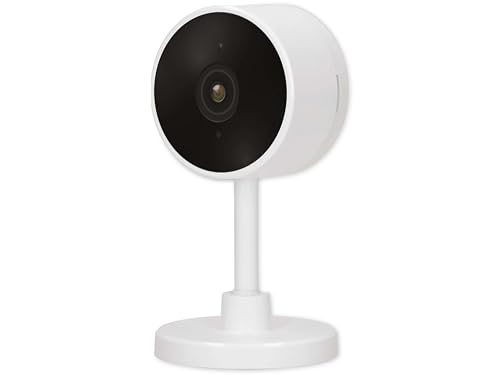 Alecto SMART-CAM10 WLAN IP Kamera - Überwachungskamera Innen - ohne Bridge/Gateway - manuell dreh- und schwenkbar - App gesteuert Android und OS - Tuya - weiß