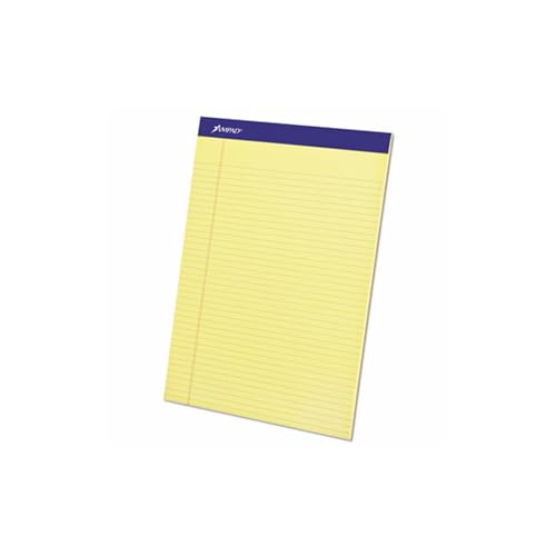 Ampad 20222 Perforated Writing Pad, 8 1/2 x 11 3/4, Canary, 50 Sheets (Pack of 12)