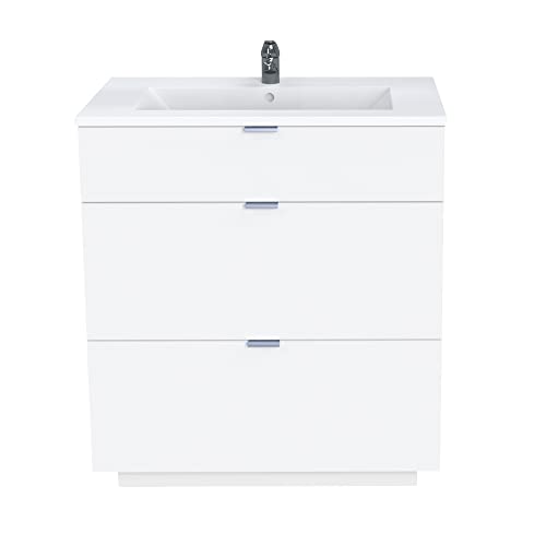 Meuble sous-vasque MARBELLA 80 cm + 3 tiroirs / Blanc