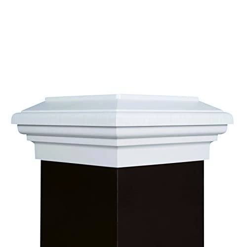 6x6 White Flat Post Cap for Pressure Treated Posts