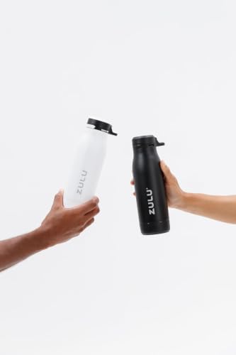 Image of ZULU Ace Vacuum Insulated Stainless Steel Water Bottle with Chug Spout, Leak-Proof Locking Lid and Removable Base for School, Backpack, Sports, Gym, Travel
