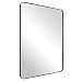 ANDY STAR Wall Mirror for Bathroom, 24x36 Inch Black Bathroom Mirror, Stainless Steel Metal Frame with Rounded Corner, Rectangle Glass Panel Wall Mounted Mirror Decorative for Bathroom