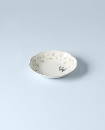 Lenox Pasta Bowl, 20oz Butterfly Meadow Pasta Bowl 1-Piece, Service For 1, Porcelain, White Serving Bowls, Wide, Shallow, Lenox Butterfly Meadow Collection, Dishwasher & Microwave Safe (White 1-Piece)