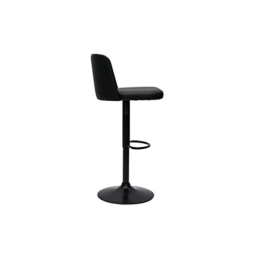 Sgabelli Da Bar Regolabili In Poliuretano Nero E Metallo Nero (Set Di 2) Monti - 5
