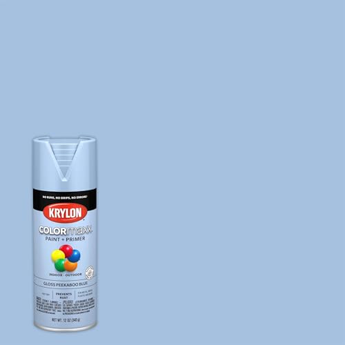 Image of Krylon 5530 Colormaxx Aerosol Paint, 12 Ounce (Pack of 1), Peekaboo Blue