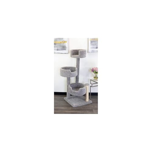 Torre para gatos HomeStock 30x29x54 pulgadas gris miniatura 2