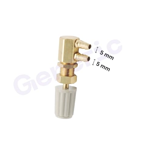 Image of 5mm Dental Chair Water Control Regulator Valve with 2 Parallel Nipples - Metal Water Pressure Regulating Valve Nozzle, Oral Cleaning Hose Turbine Switch Replacement Spare Part