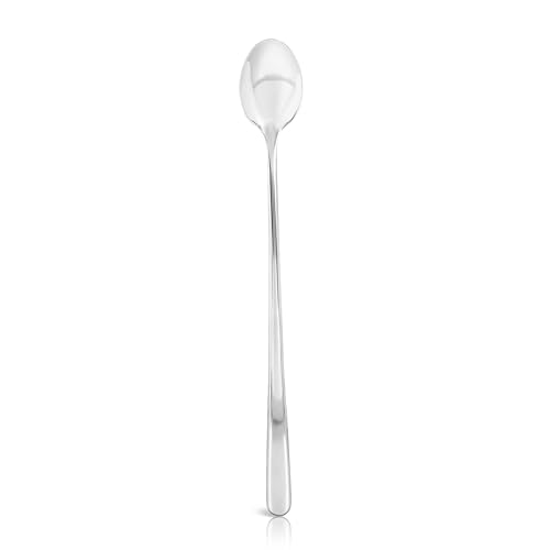 Image of Culinex 18 /8 Premium Stainless Steel 8.7 inch Long Handle Ice Tea Spoon Set of 2 - Extra Long Mixing & Stirring Spoons for Ice Cream, Cocktails, Tall Glass | Rust Resistant, Dishwasher Safe Cutlery