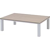 [山善] こたつ テーブル 幅120cm×奥行80cm 長方形 中間入切スイッチ 温度調節無段階 ナチュラル HLT-F12080(ENM/WH)