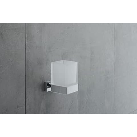 Duravit Zahnputzbecher Karree, Glashalter Bad, Zahnbürstenhalter Glas Cover