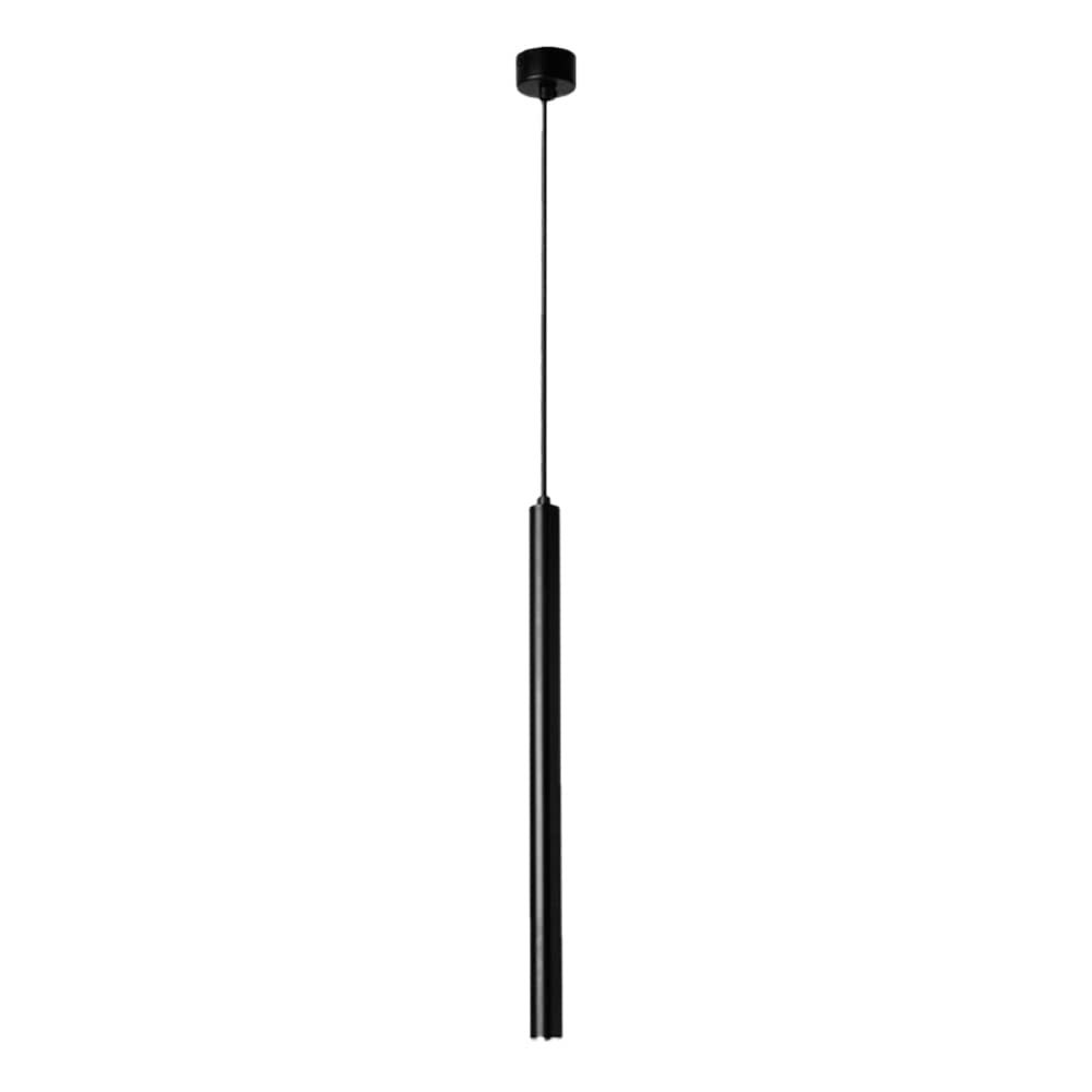 Abinlina Black Single Head Chandelier Suspension Light - LED Aluminum Cylindrical Hanging Lamp for Bedroom Ceiling, 4 * 60Cm