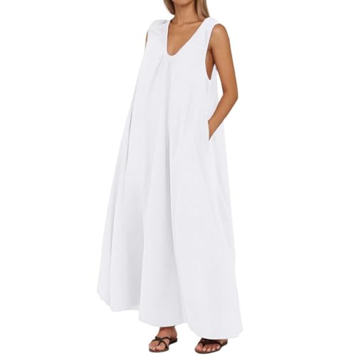 Robe maxi bretelles larges longue et fluide pour femme sans manches
