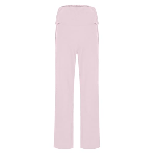 Pantalon de loisirs femme rose taille S coupe fluide décontractée