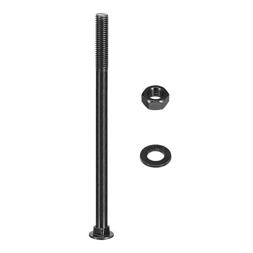 QUARKZMAN M12x200mm Vierkant Hals Schlossschrauben mit Muttern & Unterlegscheiben, 12er Set 304 Edelstahl Rundkopf Vierkant Hals Schrauben, Schwarz