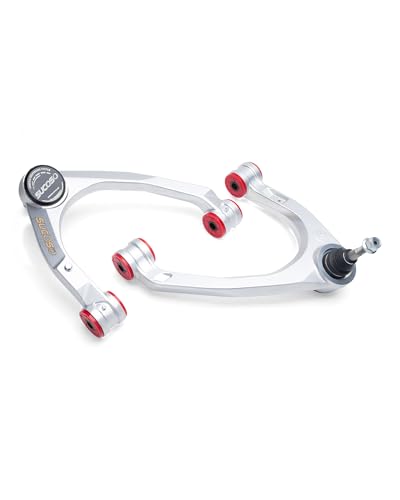 Forged Upper Control Arms for Silverado 1500, 2-4 inch Lift Upper Control Arm for 2007-2018 Chevy/GMC Sierra 1500, 2PCS Forged Aluminum with Greasable Ball Joint, Front Suspension OE Upgrade A-arms