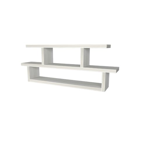 FURNEASER Midly Multipurpose Wall Display Shelf for Living Room Hanging Corner 2 Layer Rack Floating Bookshelf & Shelf Organizer Stand 16D x 80W x 40H Centimeters (White) FURNEASER Midly Multipurpose Wall Display Shelf for Living Room Hanging Corner 2 Layer Rack Floating Bookshelf & Shelf Organizer Stand 16D x 80W x 40H Centimeters (White)