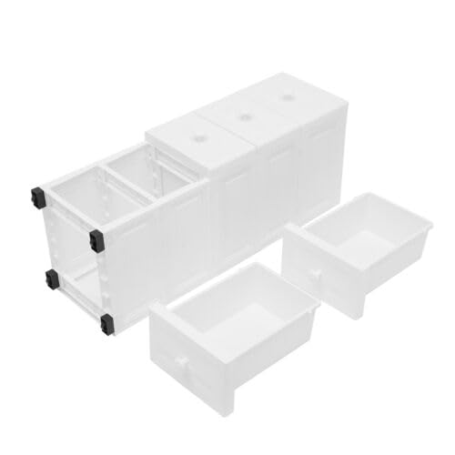Cassettiera su ruote, armadietto laterale a 5 cassetti, armadietto da bagno, impermeabile, armadietto sottile per cassetti, 34 × 25 × 82 cm, per giocattoli per bambini, ufficio, soggiorno
