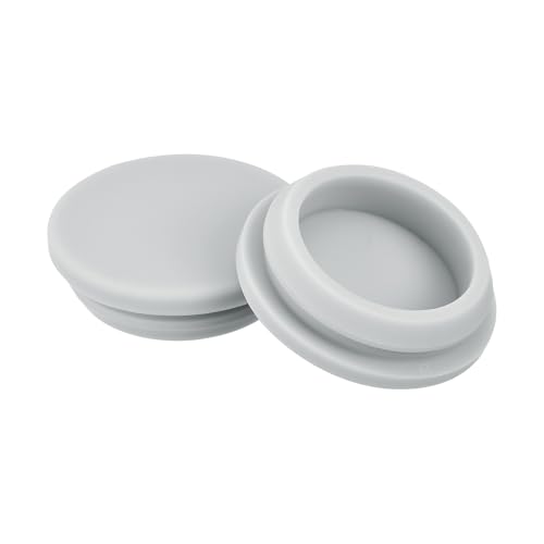 Image of MECCANIXITY 2pcs Silicone Snap in Locking Hole Plugs,29mm /1.1 Inch Mounting Diameter Narrow Groove Width 2.5mm Panel Seal Cover Round for Kitchen Bulkheads Waterproof Sealing Plugs Grey