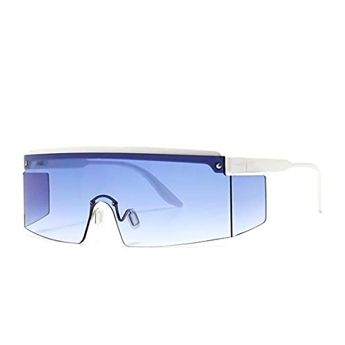 Sonnenbrille (weißer Rahmen + transparentes dunkelblau) Cover